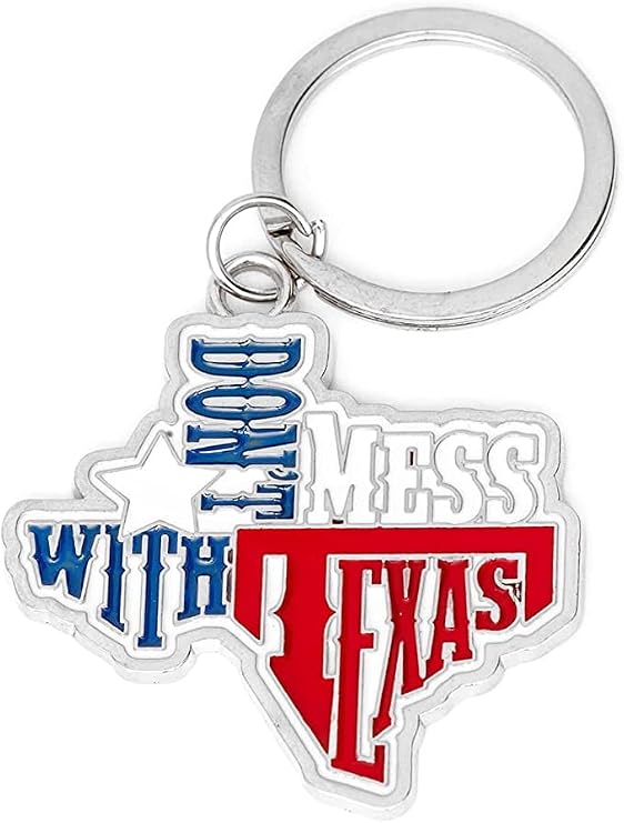 Texas Souvenir Keychain Metalic
