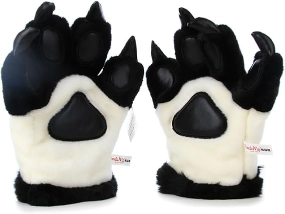 1 Pairs Cute Lifelike Panda Gloves Panda Paws Winter Warm Gloves