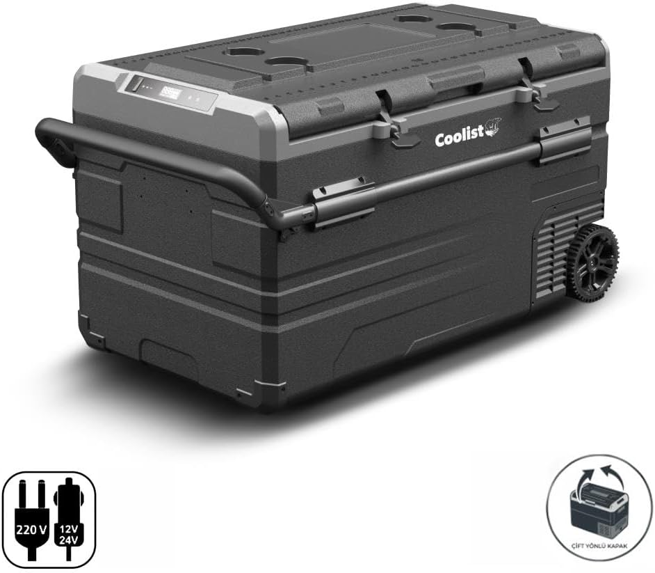 Coolist CLK120W 12/24V 220Volt 114 Litre Tek Bölmeli Tekerlekli Outdoor Kompresörlü Oto Buzdolabı/Dondurucu