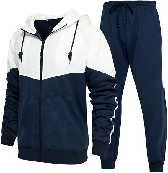 DUOFIER Men's Tracksuit Jogging Sweat Suits 2 Piece Casual Outfit Athletic Suit Set