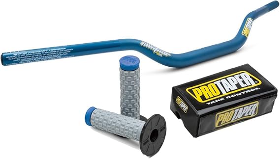 Pro Taper 2825DBLUE Blue Henry/ReeDBLUE Contour handlebars & 024852 Blue Pillow Top Grips