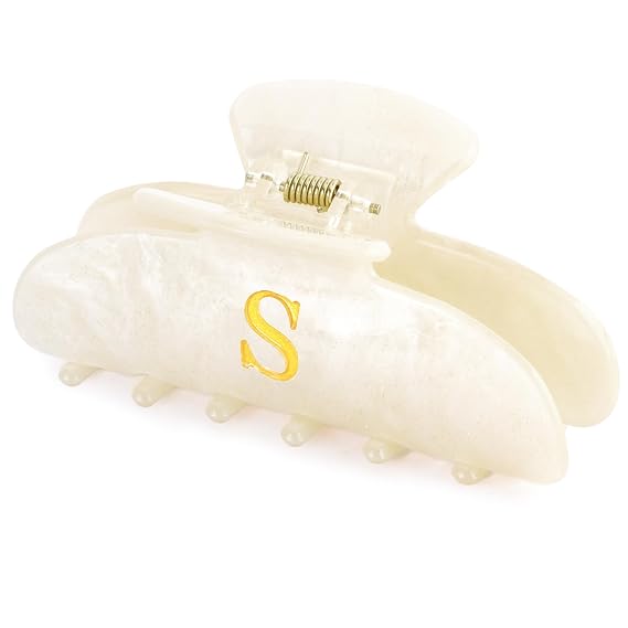 Acrylic Letter "S" Claw Clips for Women, Cute Personalized Hair Clip for Trendy Custom Hair Accessories for Thin Thick Hair