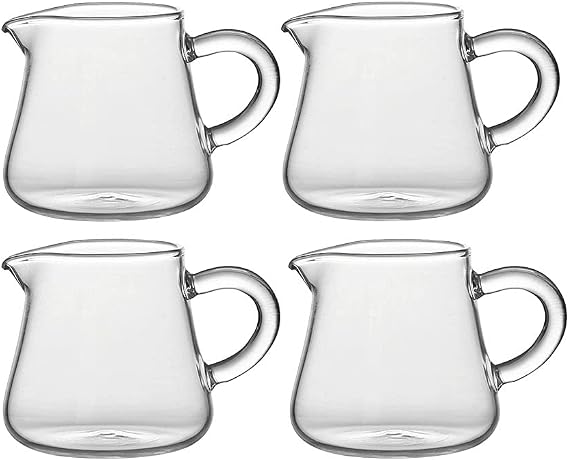 4pcs Mini Glass Creamer Pitcher Sauce Serving Pitcher Creamer Jug,2oz