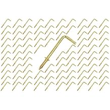 FGen 100pcs L Type Photo Frame with Copper Plated Right Angle Hook - Fixed Cup Hook, 1 inch (Gold)