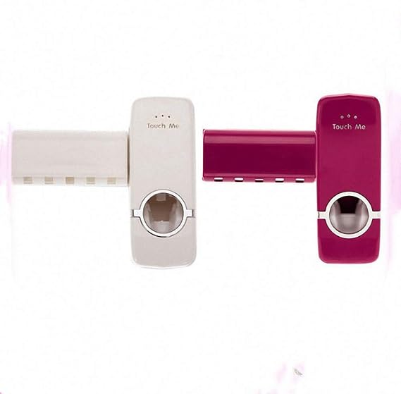 2 Sets Hands Free Toothpaste Dispenser Automatic Toothpaste Squeezer with Toothbrush Holder No Power Supply Required