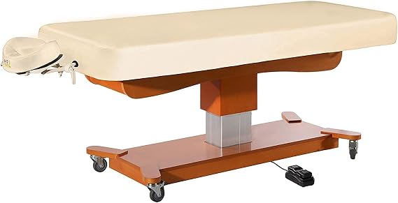 MaxKing Electric Massage Table Professional, Electric Lift Flat Beauty Bed, 30 inch Hydraulic Heavy-Duty Spa Table with Extra Comfortable Thick Cushion