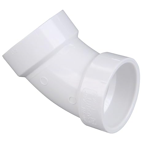 NIBCO Fig No U4806, 1-1/2 in. PVC DWV 45 Degree Elbow Hub