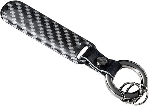 JNNJ Carbon Fiber Car Keychain, Microfiber Leather Car Key Fob, Universal Multifunctional Car Accessories, Sophisticated Key Ring, Birthday Present for Men, Women, Adult, Children