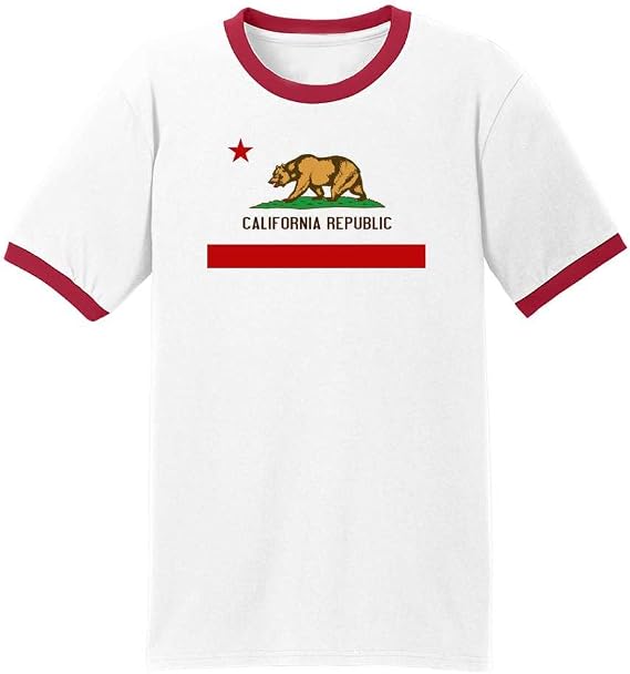 Pop Threads California Republic Calexit Flag Graphic Tee T-Shirt for Men