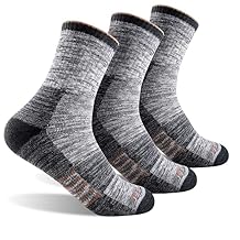 FEIDEER Men's Women's Hiking Walking Socks, Unisex Moisture Wicking Cotton Cushion Ankle Quarter Crew Socks with Arch Support