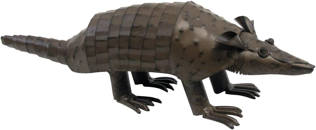 Rustic Metal Armadillo Statue Southwestern Home Office Desk Decor Western Yard Lawn Garden Art