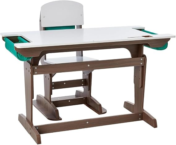 KidKraft Grow Together Pocket Adjustable Desk & Chair Gray Ash