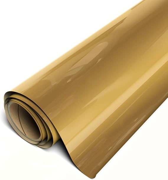 Siser EasyWeed Heat Transfer Vinyl 11.8" x 5ft Roll (Gold) - Compatible with Siser Romeo/Juliet & Other Professional or Craft Cutters - Layerable - CPSIA Certified