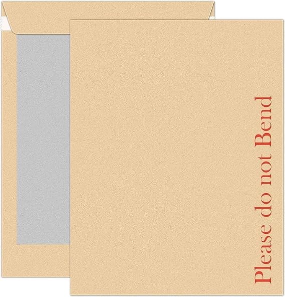 SmithPackaging 20 324mm x 229mm A4 C4 Manilla Hard Board Backed Envelopes Do Not Bend Envelope Pack of 20