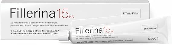 Fillerina 15HA Night Face Cream Filler Effect Immediate and Long-lasting Plumping Anti-wrinkle grade 5 50 ml
