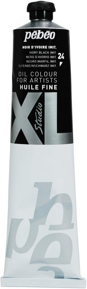 PEBEO Fine Oil XL 200 ML - Oil Painting - Black Ivory Oil - Pebeo Oil Painting - Black Ivory Imitation 200 ml, (200024)