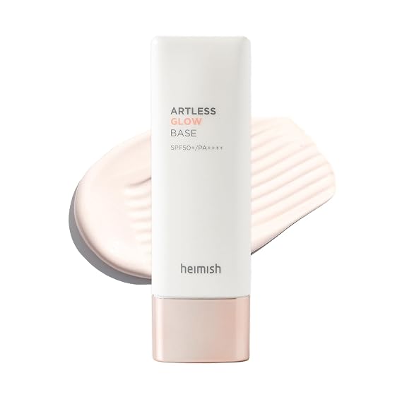 HEIMISH Artless Glow Base Korean Foundation Primer for Face with SPF 50+ PA++++, Makeup Base, Highlighter, Lightweight, Non-greasy, Hydrating, Glow Finish, Korean Skincare Beauty, 1.35 fl oz 40ml