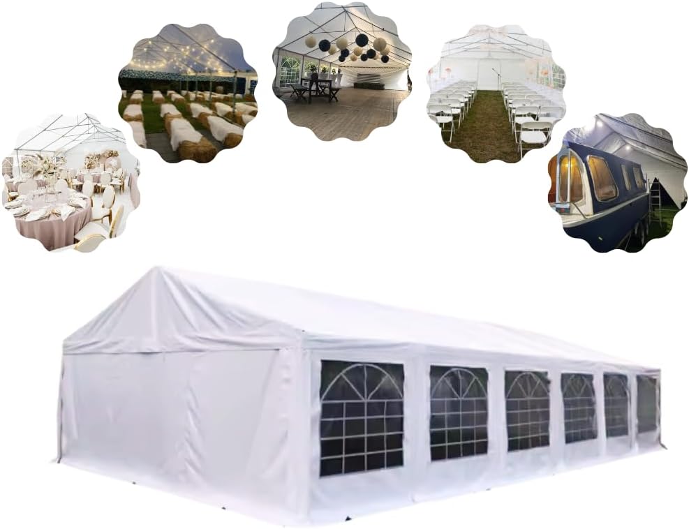 Marquee Gazebo PVC FIRE RATED 6x12m  Ground Bar HEAVY DUTY COMMERICAL 500gsm  Cross Bar  Enhanced Roof  ALL sides - 100% steel | Canopy Party Tent Wedding Birthday Camping Garden Pub Hiring