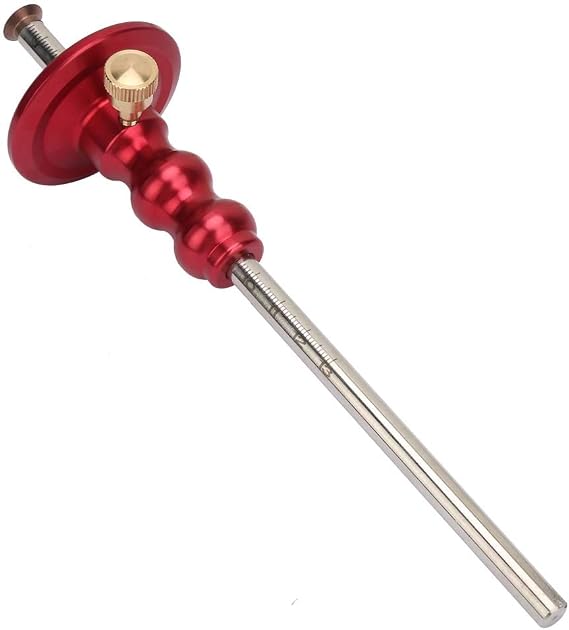 Wheel Marking Gauge, Mortise Gauge with Knurled Button, Woodworking Pinion Cutting Ruler for Precise Carpentry, Wheel Marking, Carpenter, Soft Hardwood