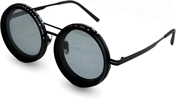 Adjustable Tint Sunglasses with Nd Filter for Men,1-9 Gears Rounded Polarized Lens,Adjust Shades Glasses for Beach