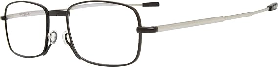 TUMI - VTU802 Unisex Folding Reading Glasses - Blue Light Blocking Eyeglasses for Men & Women - Stylish Rectangle Eyewear - 15mm - Semi Black