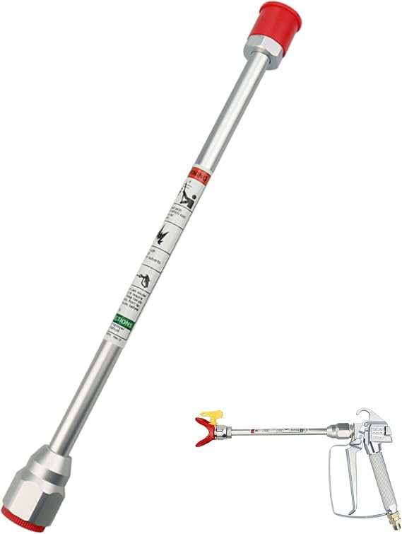 Airless Paint Sprayer Spray Gun Tip Extension Pole Rod Airless Sprayer Gun Spray Painting Wand 24 inch