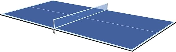 Ping Pong Conversion Top, 8 FT / 9 FT Foldable Table Tennis Topper for Pool & Billiard Tables, 12MM MDF, Compact Storage, Net & Posts Included, Easy Setup, Indoor Use