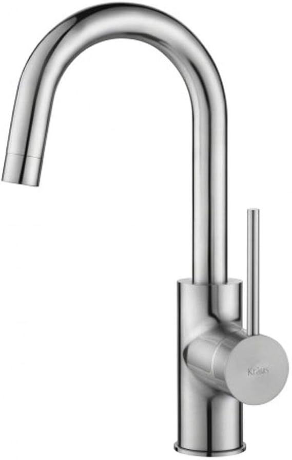 KRAUS Spot Free Oletto Single Handle Kitchen Bar Faucet in All-Brite Stainless Steel Finish, KPF-2600SFS (Pack of 1)