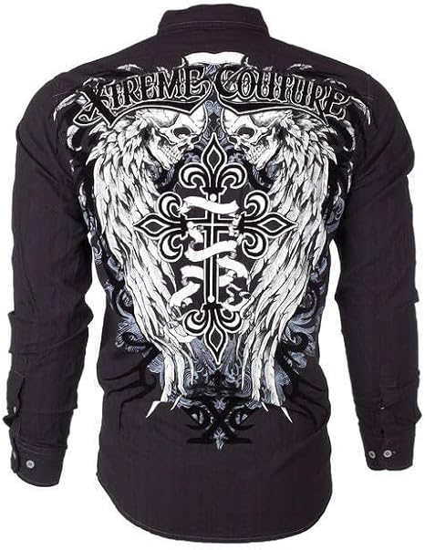 Xtreme Couture Affliction Men's Button Down Shirt Kings Fall
