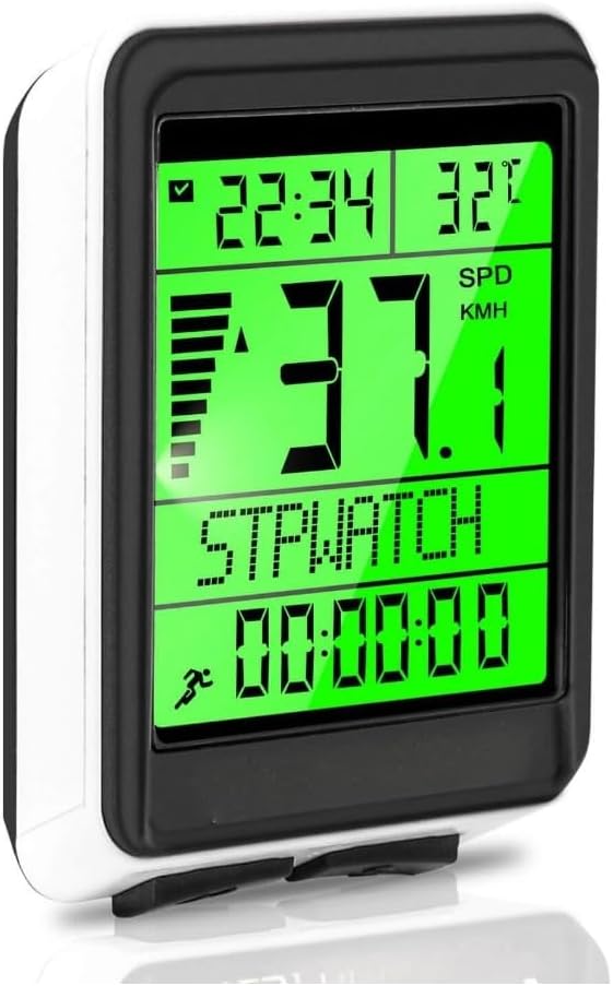 ICOPRO Bicycle Computer Bike Odometer Wireless Waterproof Large LCD Screen 5 Voice Options Bicycle Computer Auto Wake Up Sleep Multifunction