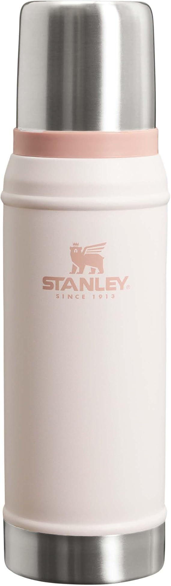 STANLEY Classic Legendary Vakumlu Termos 0.75 Litre - Pembe Kuvars (Rose Quartz) | Paslanmaz Çelik | 20 saat dayanır. Sıcak veya soğuk – Sızdırmaz – BPA içermez – Kapak bardak görevi görür