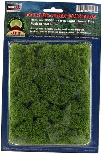 JTT Landscaping Material - Foliage Fiber Clusters, Light Green, Fine