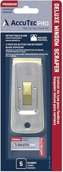 AccuTec Pro Deluxe Heavy Duty Window Scraper with 5 Blades