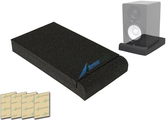 Arrowzoom Acoustic Foams New 1 Piece Large High Density Isolator Foam Studio Solutions Monitor Speaker Isolation Pads Dampening Recoil Stabilizer Speaker Risers 11.8 X 7.9 X 1.6 in AZ1108
