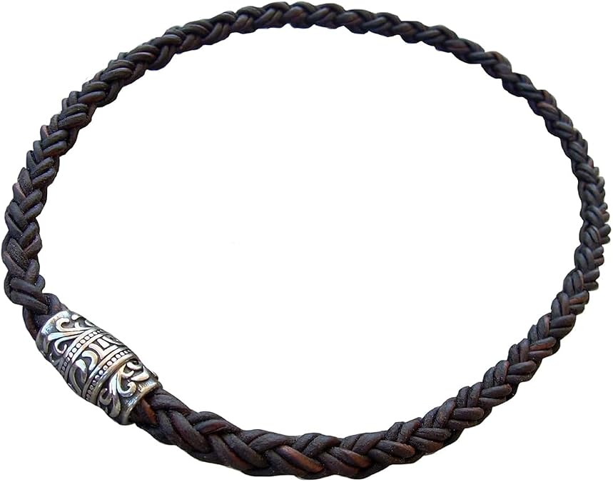 Thick Braided Leather Necklace - Ultimate Leather Necklace Cord with Clasp - Chain for Men with Added Comfort - Available in 16,18,20,22 inches or Custom