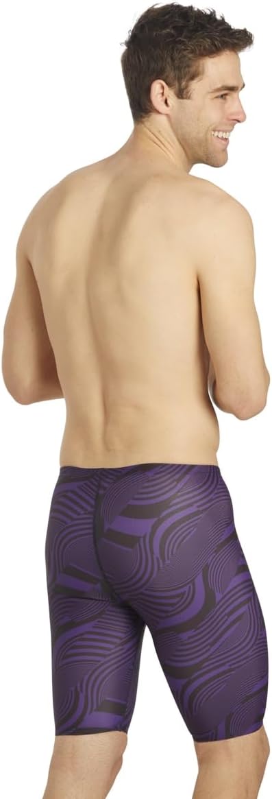 iSwim Boys' & Men's Athletic Jammer Swimsuit, Training Swim Shorts Swimming | Durable Polyester Spandex, UPF 50+, Above-knee Coverage, Front Lined, Drawstring Waist, Quick-drying, Competitive Swimwear
