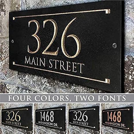 Stone Address Plaque With Engraved Numbers. Address Sign Made from solid, real stone. Four Sizes