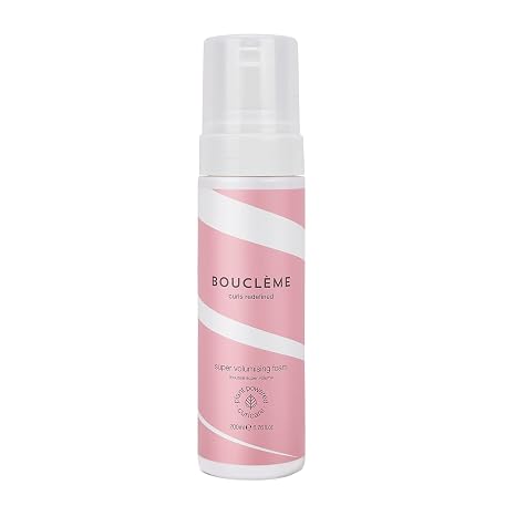 Bouclème Super Volumising Foam (200 ml) - Styling Foam for Curls & Voluminous Curly Hair - Curl Mousse Women & Men for Defined Hold & Anti-Frizz - Natural - Vegan