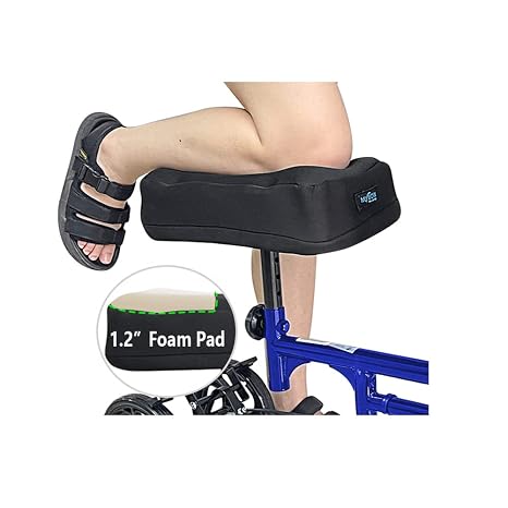 Knee Scooter Pad for Comfort Knee Walker Pad Cover Cushion Scooter for Broken Foot Leg Injury Knee Cushion Roller Scooter Padding Medical Foam Cushion Seat Cover (Black)