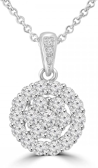 1.81 Ct Ladies Round Cut Diamond Pendant/Necklace Yellow Gold