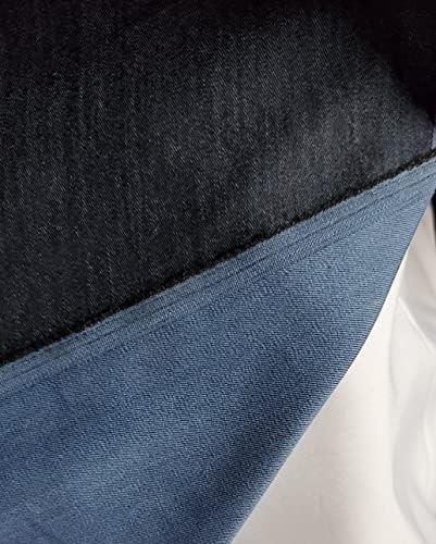 7 oz Stretch Cotton Denim Fabric by The Yard - Reversible, Two Tone Blue