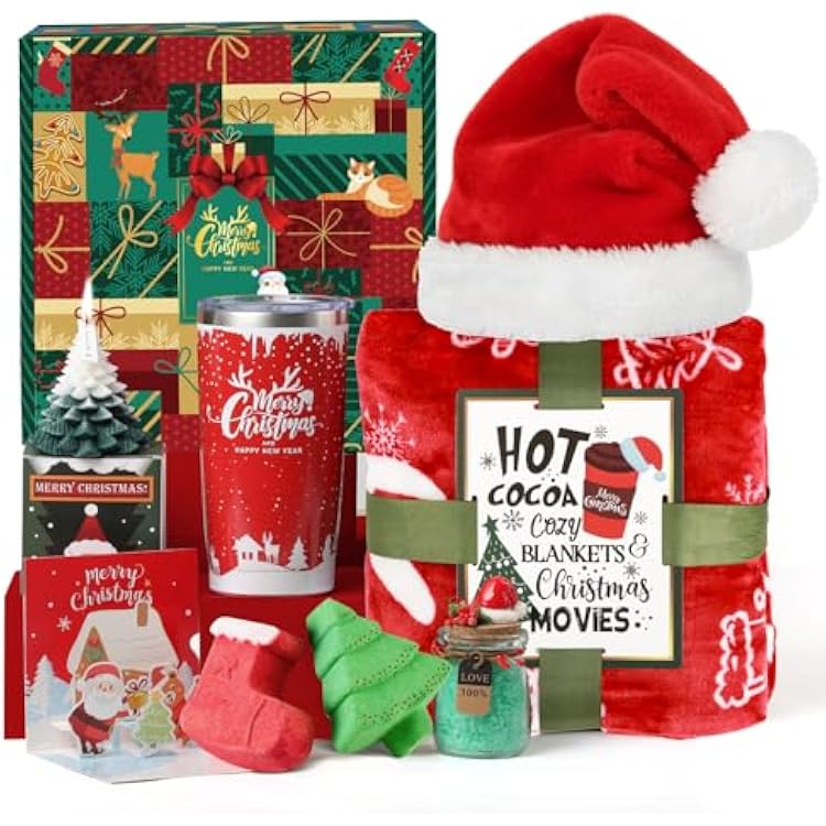 Christmas Gifts for Women, Unique Holiday Gift Sets for Women, Her, Mom, Wife, Girlfriend, Sister, Coworkers Boss, Teacher, Nurse, Neighbor, Xmas Tumbler Gifts Basket for Who Have Everything