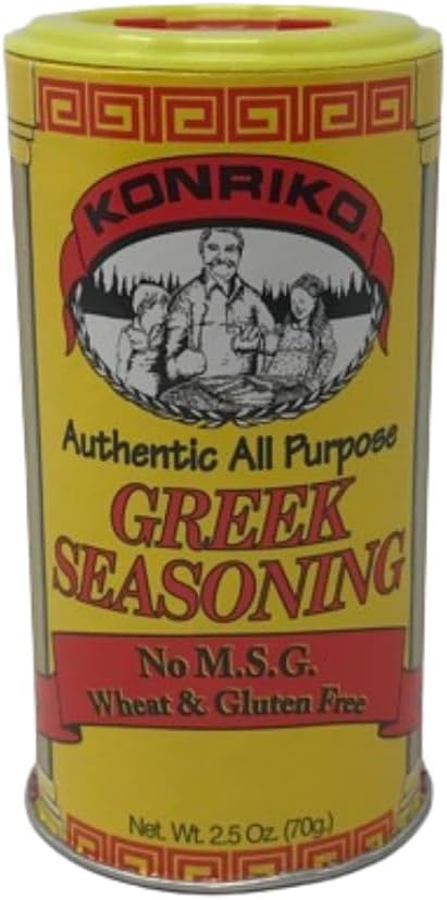 Konriko - 1 pck, Greek Seasoning, Wheat FREE, Gluten FREE, No MSG, 2.5 oz | Savory Greek seasoning with Wheat and Gluten Free, and No MSG. Delicious on meats, vegetables, and salads.