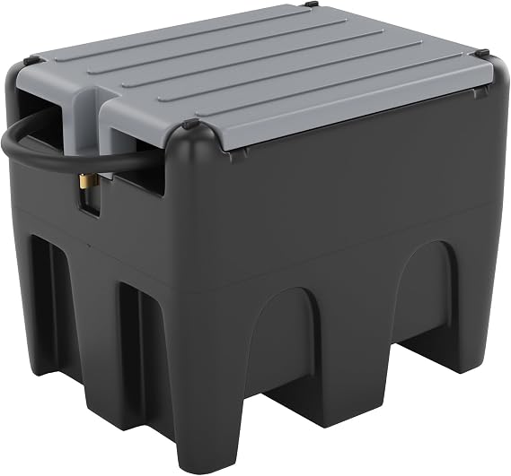 48 Gallon Portable Fuel Transfer Tank with 12V Electric Pump, 10GPM Flow, 13Ft Hose & Auto Nozzle Diesel Transfer Tank for Trucks, Tractors, Boats, Generators Black