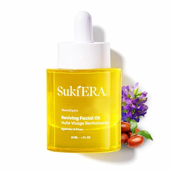 Suki Reviving Face Oil Moisturizer For Women Dry Mature Skin Anti Aging, Firmness & Elasticity with Natural Bakuchiol Retinol Alternative, Hydrating Facial Oil for Gua Sha Massage & Glowing Skin, 1 Oz