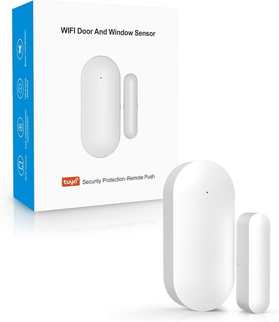 PGST WiFi Wireless Door and Window Sensor, WiFi Security System with Smart Life App Control, Battery Powered,Can be Used independently