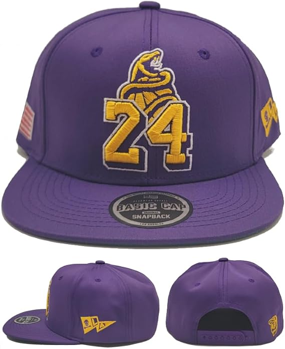 Los Angeles Legend Basic New Kobe 24 Mamba Purple Gold Era Snapback Hat Cap