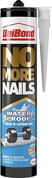 UniBond No More Nails Waterproof, Heavy-Duty Mounting Adhesive, Strong Glue for Mirrors, Wood, Ceramic, Metal etc., No Nails Instant Grab Adhesive Indoor & Outdoor, 1 x 450g Cartridge