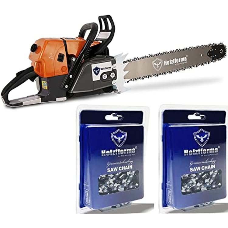 Holzfforma G660 O Dark Grey Chainsaw Power Head Normal Handle Bar With 52inch Guide Bar Standard Ripping and Skip Chain Combo