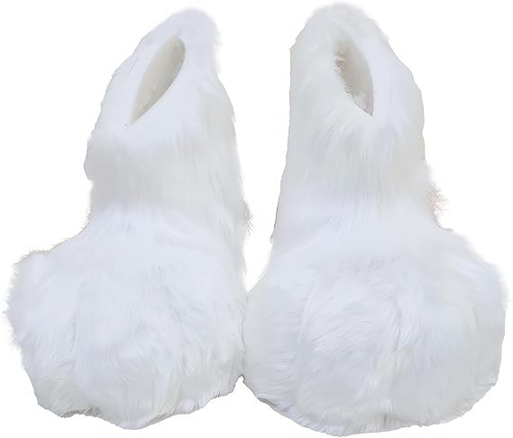 Furry Feet, Colorful Animal Claw Sweater Feet, Outdoor Animal Shoes, Halloween Wearable Costume Lolita Dress Up(A)